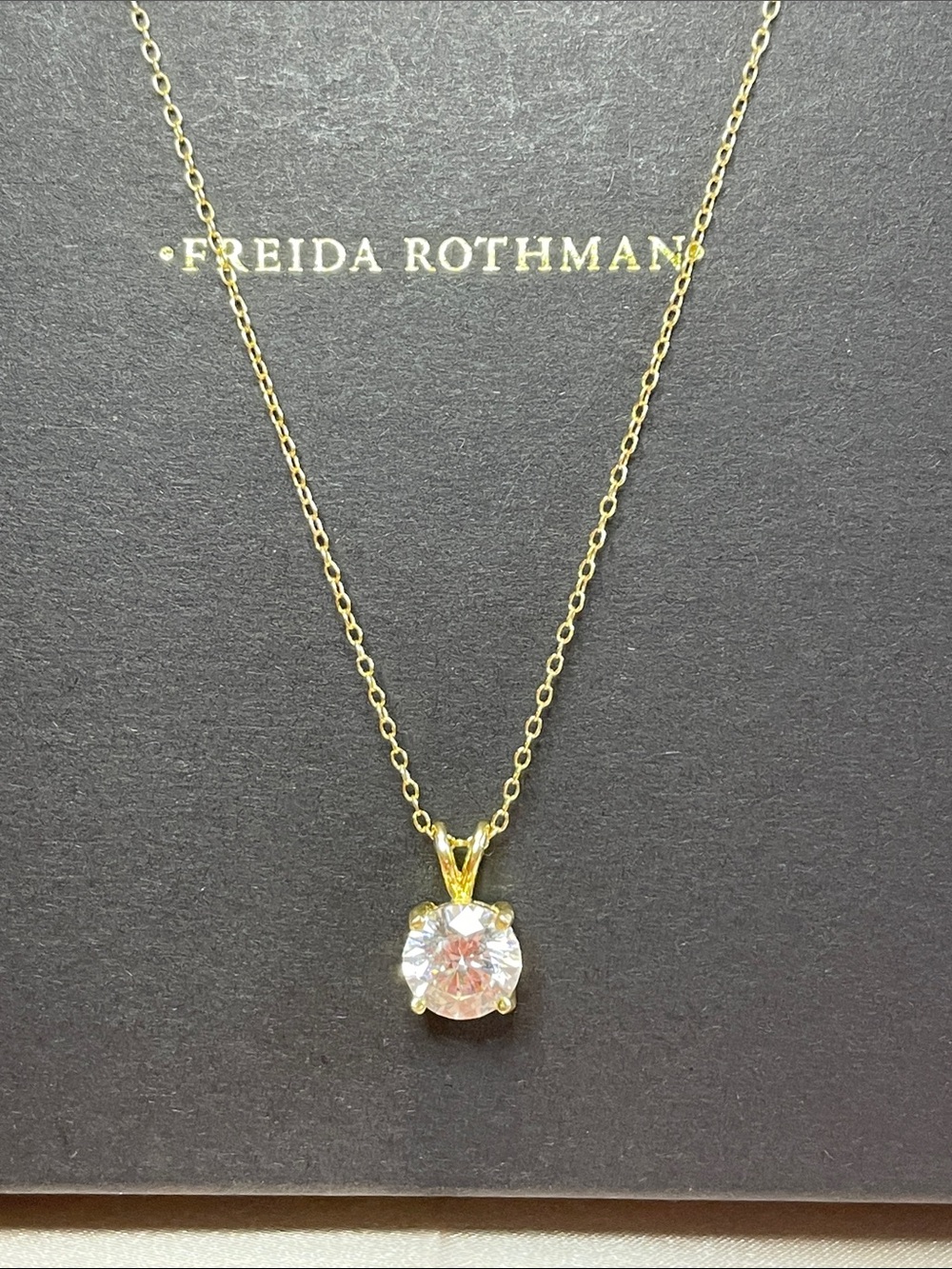 Freida Rothman VAULT Sterling Silver Solitaire Pendant Necklace - NWT $145 MSRP